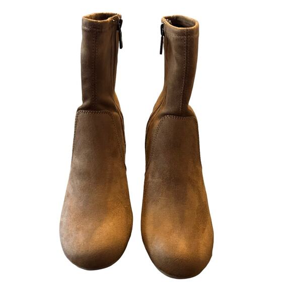 Kenneth Cole Reaction Road Stretch Sock Booties Cognac NEW Size 6 - Picture 4 of 10